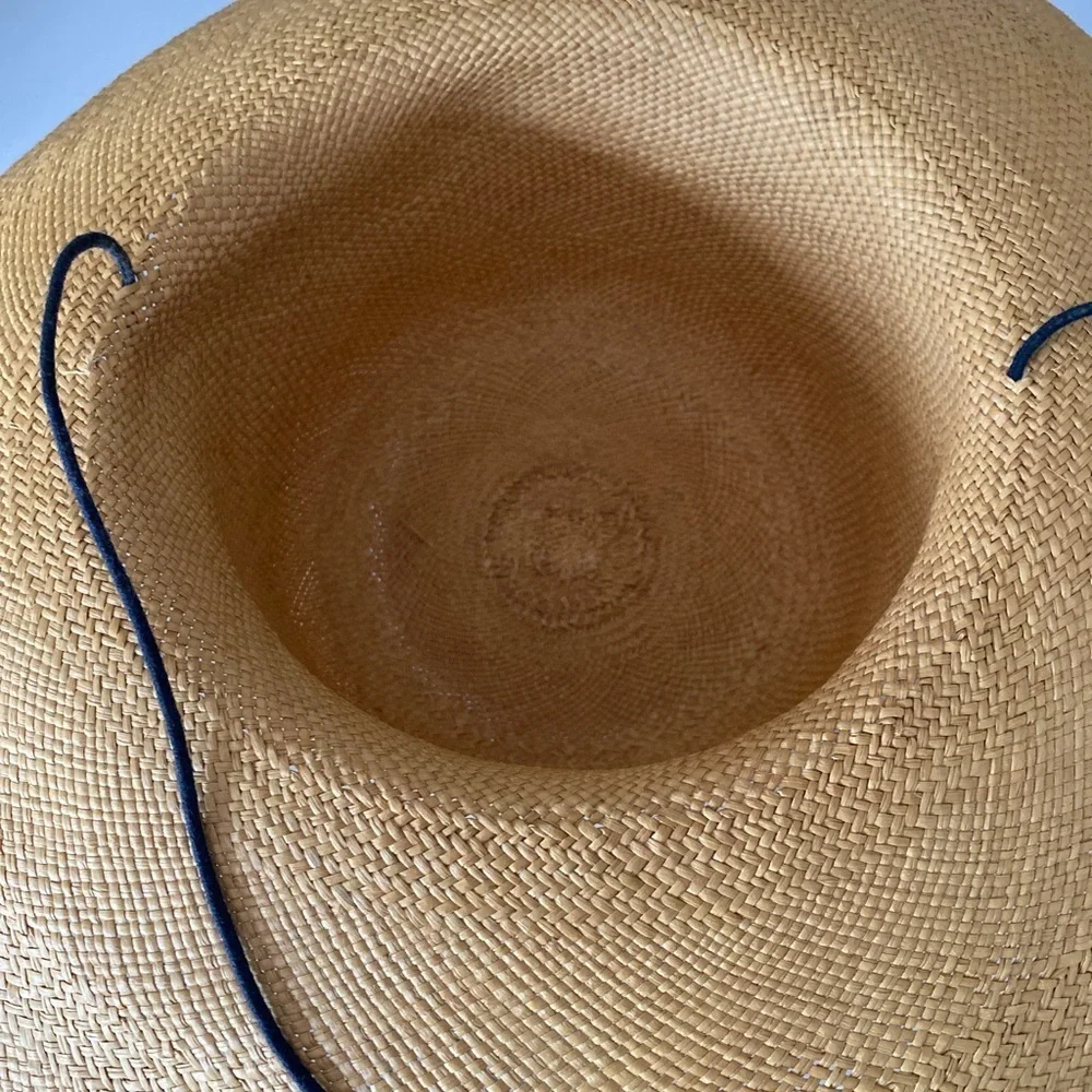Boutique Straw Sunhat - OSFM tan straw w leather ties